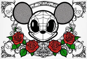 Deadmau5 logo with roses around it tattoo idea