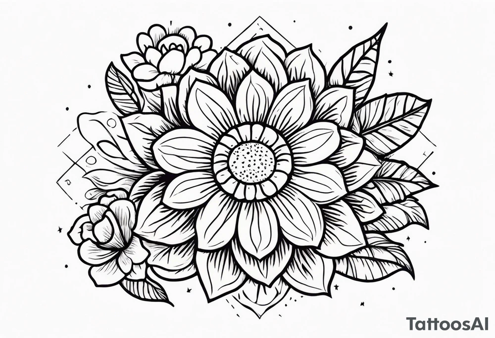sunshine
old school vintage simple traditional design with vintage flowers surrounding
bold color simple tattoo idea