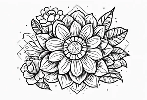 sunshine
old school vintage simple traditional design with vintage flowers surrounding
bold color simple tattoo idea