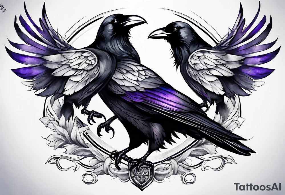 3 Nordic style ravens tattoo idea