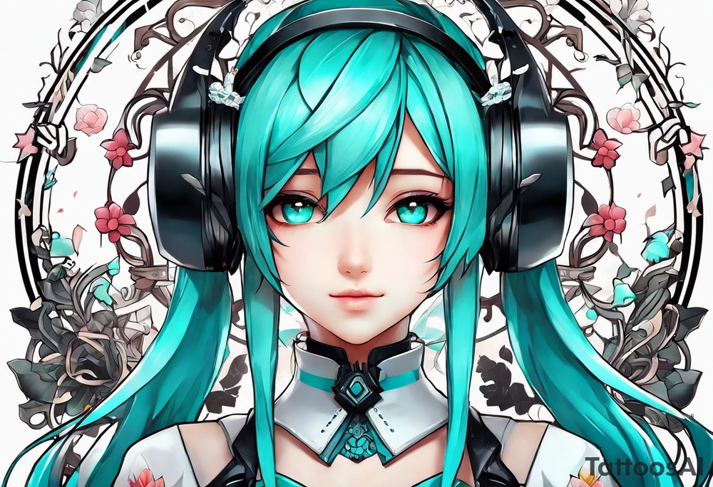 Tiny Small miku_hatsune beautiful not a portrait tattoo idea