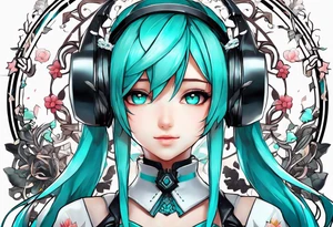Tiny Small miku_hatsune beautiful not a portrait tattoo idea