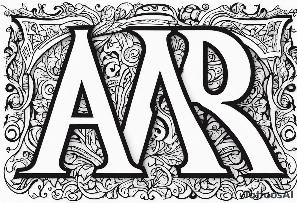 the letters A and R tattoo idea