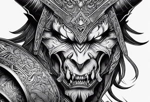Demon with gun tattoo idea