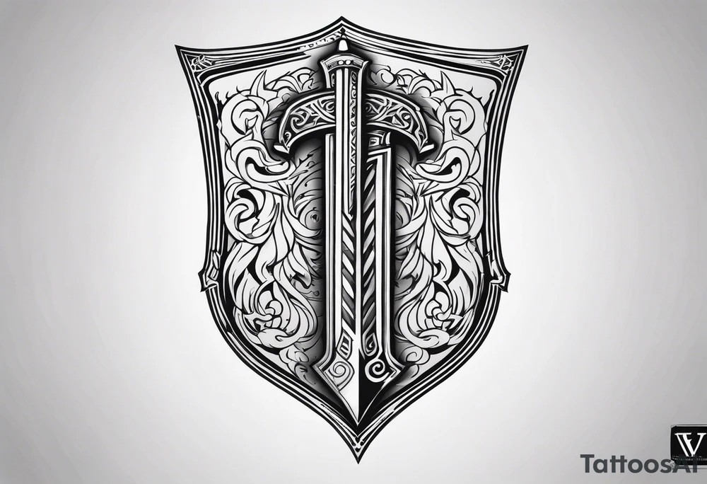 Valhalla sword shield tattoo idea