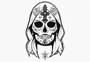 Santa Muerte rune tattoo idea