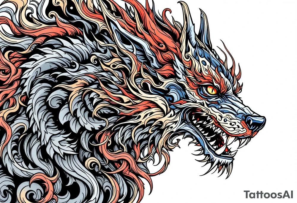 female Foo dog tattoo idea