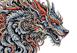 female Foo dog tattoo idea