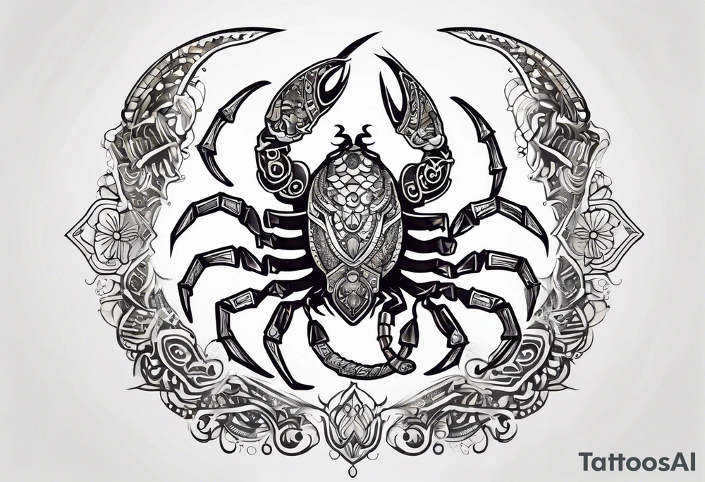 futuristic scorpion henna tattoo idea