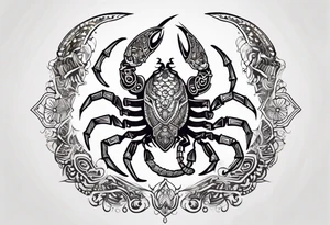 futuristic scorpion henna tattoo idea