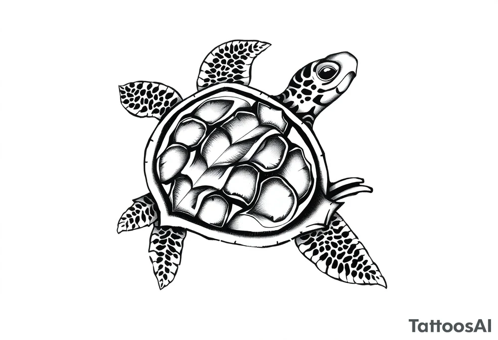 Sea turtle  tribal tattoo idea