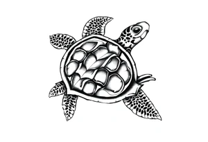 Sea turtle  tribal tattoo idea