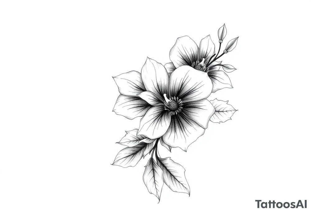 femenine sleeve flower tattoo idea