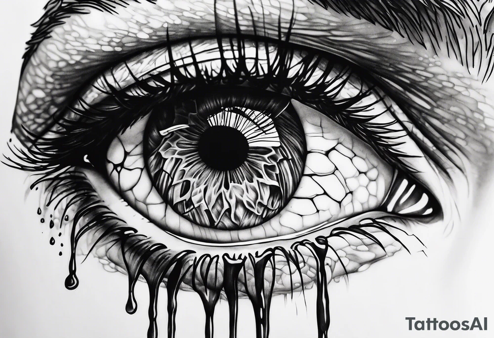 Eyeball melting tattoo idea