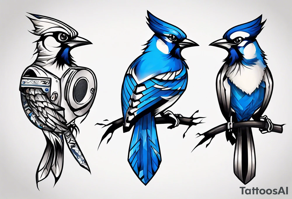 boxing bluejay tattoo idea