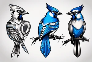 boxing bluejay tattoo idea