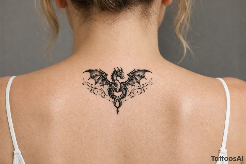 Fourth wing dragon tattoo tattoo idea