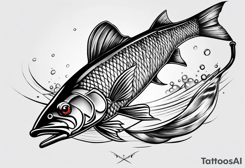 fishing pole tattoo idea
