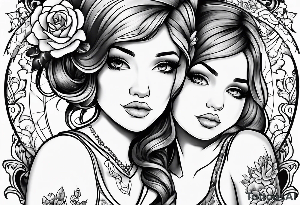 Mininalistic 2 tattoos matching to a daughter and a mother tattoo idea