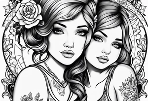 Mininalistic 2 tattoos matching to a daughter and a mother tattoo idea