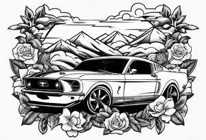 Muscle mustang car
Flowers
Coverup
Airplanes 
Sky tattoo idea