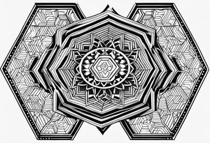 Mandala honeycomb hexagon tattoo idea