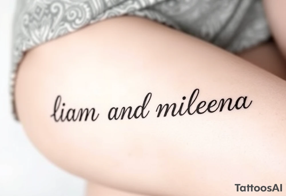 Lettering with the word s liam and mileena tattoo idea