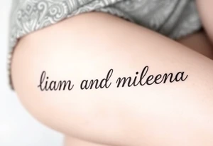 Lettering with the word s liam and mileena tattoo idea