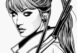 kill bill eyes inspired minimalist tattoo idea
