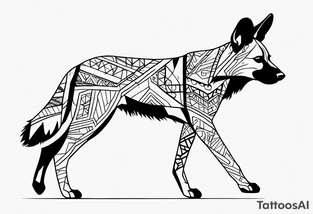 African wild dog tattoo idea