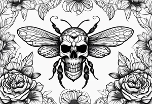 Bees, skull, tattoo idea