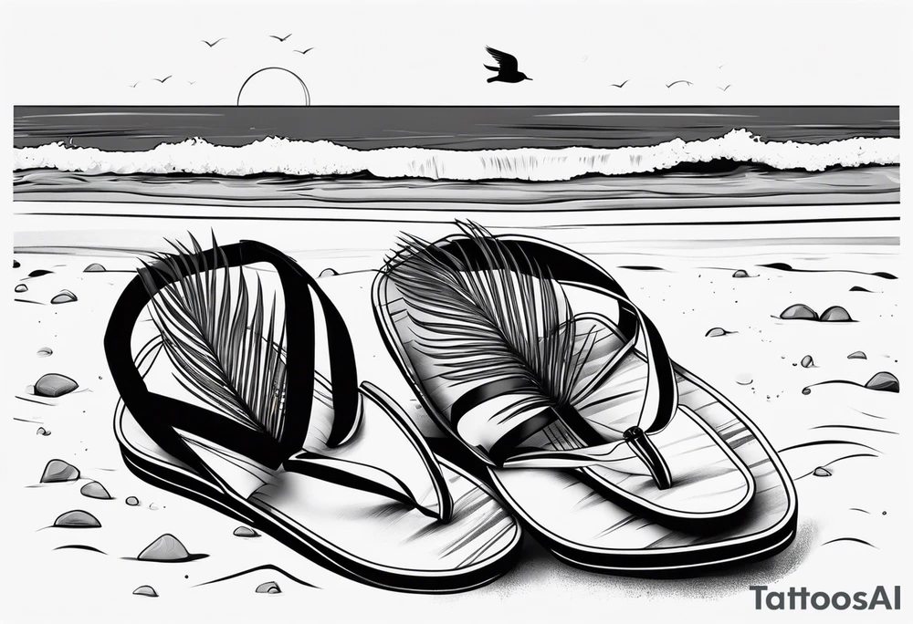 Keep it simple. A pair of redwings next to a pair of flip flops on the Beach. tattoo idea
