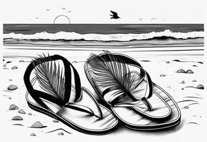 Keep it simple. A pair of redwings next to a pair of flip flops on the Beach. tattoo idea