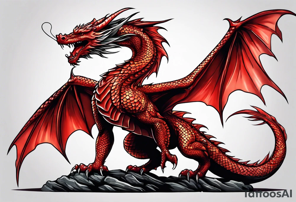 Red dragon tattoo idea