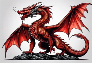 Red dragon tattoo idea