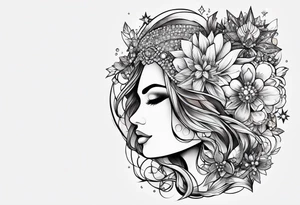Glitter crystal cluster dreamland tattoo idea