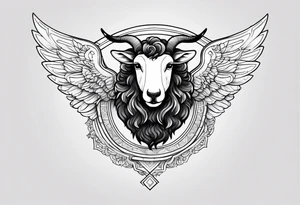 Black sheep with angel wings tattoo idea