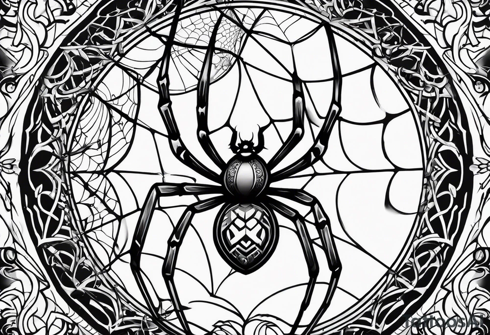 Gothic spider tattoo idea