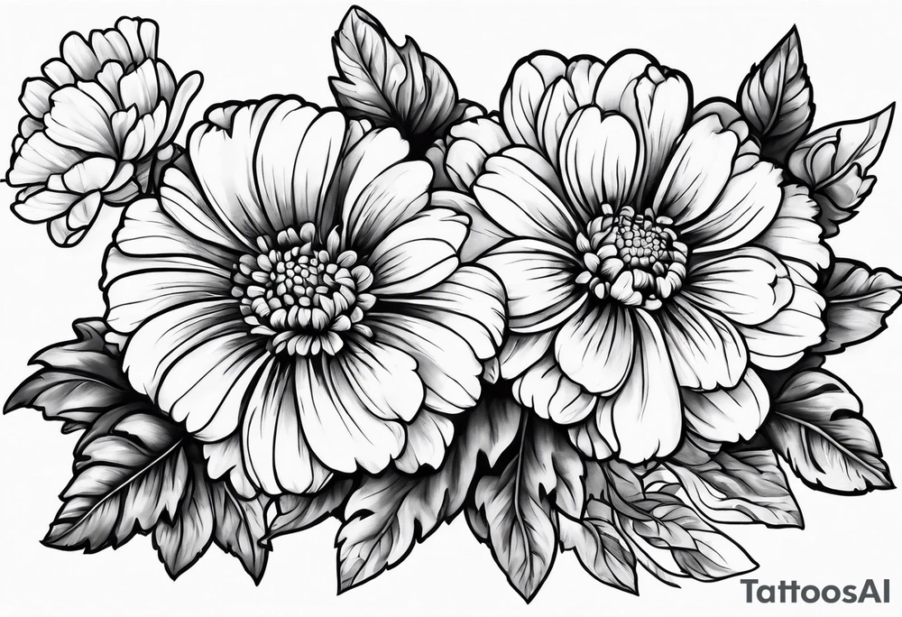 Marigolds flower tattoo idea