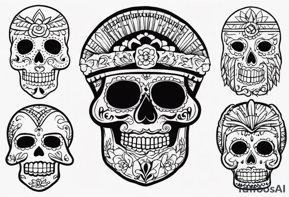 Mexican heritage in a sleeve format tattoo idea