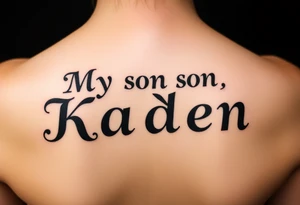 My son Kaden in fancy old English tattoo idea