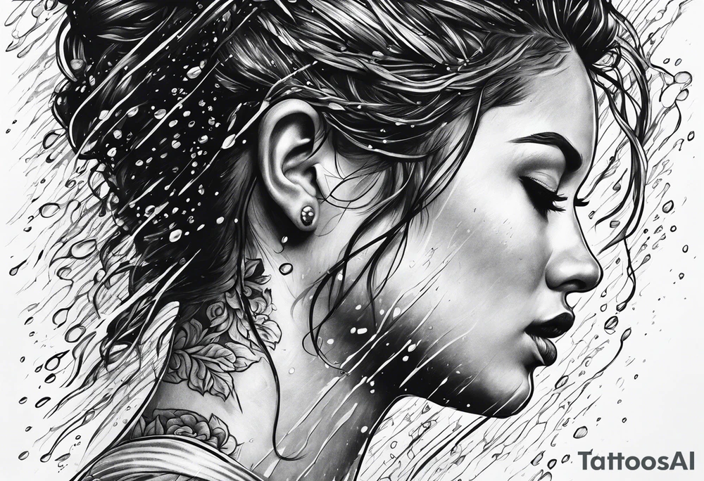 a shower that rains cold water
no person tattoo idea