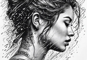 a shower that rains cold water
no person tattoo idea