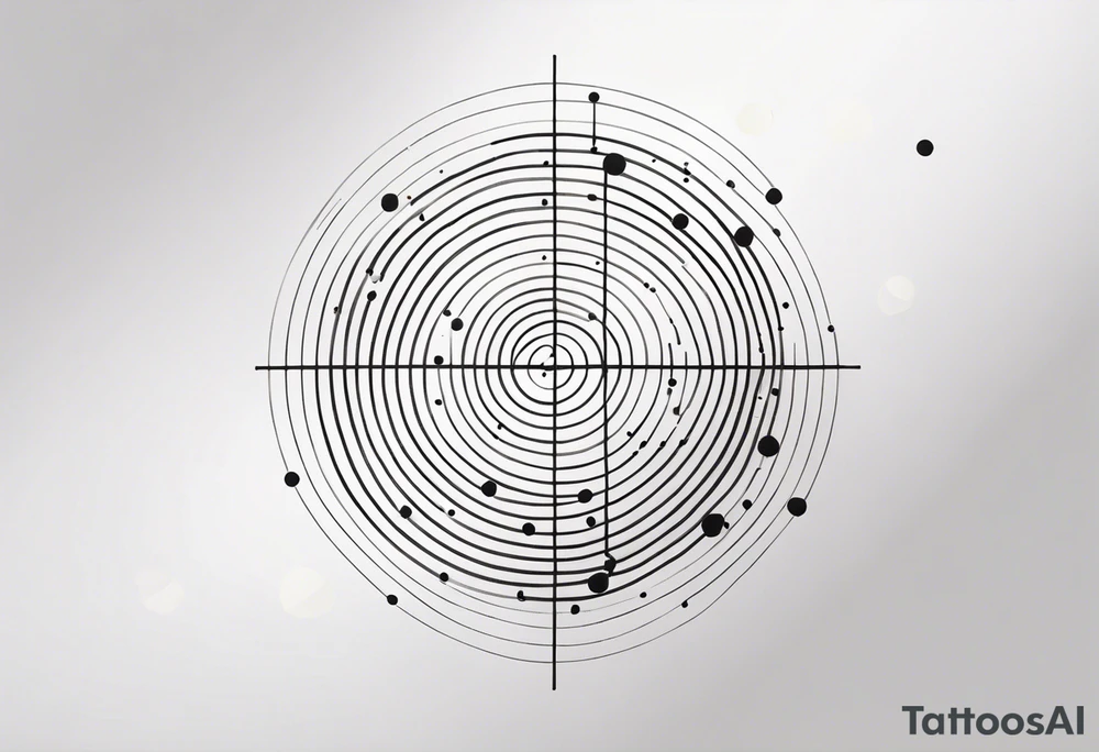 simple shape made from black dots and circles to go on upper arm/shoulder tattoo idea