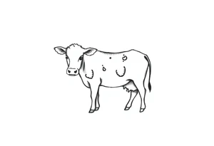 small black and white patched cow tattoo idea