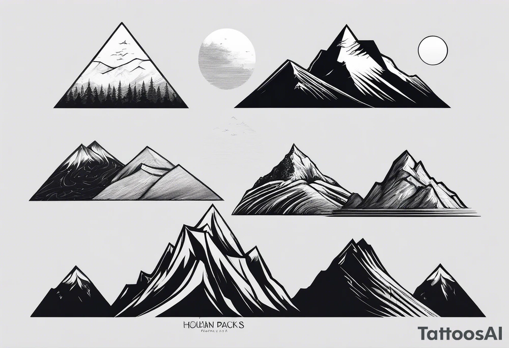 Small
One Mountain peak
Silhouette tattoo idea