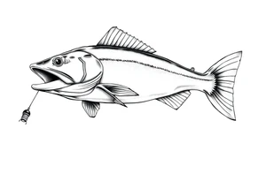 A muskelunge swimming in the water chasing a spinner bait tattoo idea