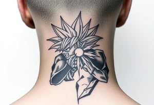 legendary dragonball z scene with energy aura and power effects tattoo idea