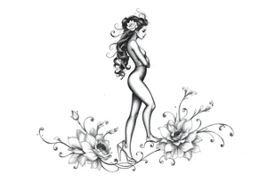 black woman stepping into a stronger, wiser version of yourself tattoo idea