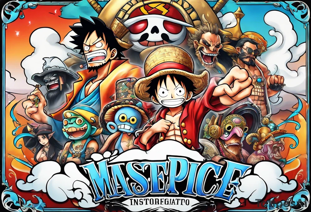 One piece and monster incorporated tattoo idea